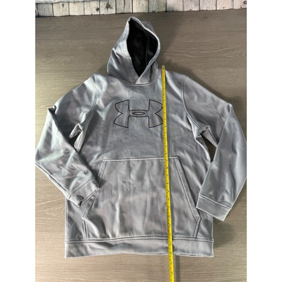 Under Armour Men's Small Gray Pullover Hoodie Long Sleeve Athletic Sweatshirt - Picture 6 of 10